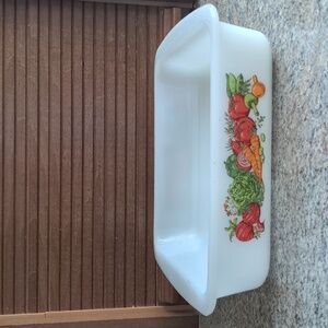 Vintage Jeannette Glasbake Vegetable Medley Square Casserole Dish 8"